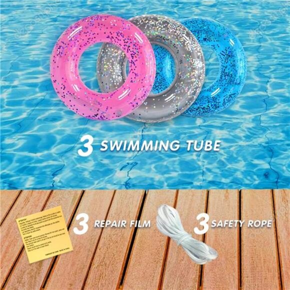Kids 3 Pack Pool Floats Inflatable Swimming Rings for‎ Kids Pool Tubes Toys - Picture 3 of 6